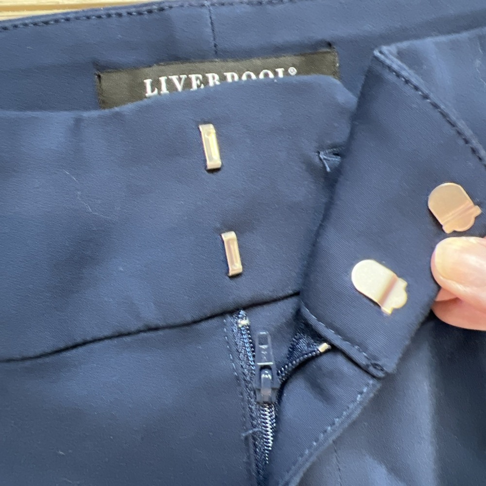 Liverpool Pants Womens 16/32 Navy Blue Bootcut Maille LM5099MT Stretch Office - Picture 3 of 11